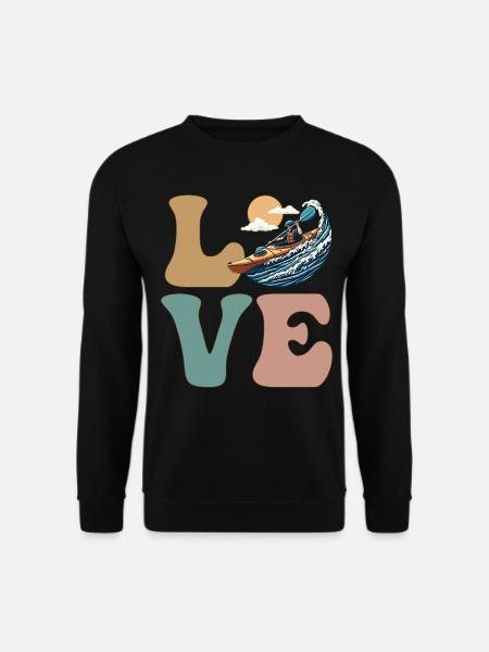 Kajak Kajakfahrer - Unisex Pullover - Schwarz
