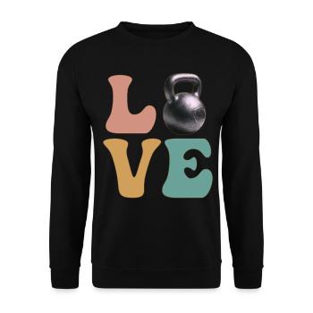 Kettlebell Lifting Gym Workout - Unisex Pullover - Schwarz - Vorne - Alina (178cm) & Michal (187cm)