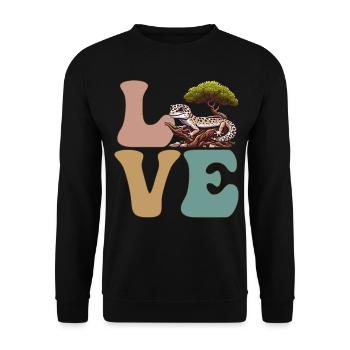 Leopard Gecko Lizard Reptile - Unisex Sweatshirt - black - Front - Alina (178cm) & Michal (187cm)