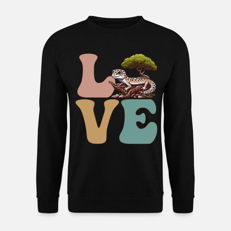 Leopardgecko Eidechse Reptil - Unisex Pullover - Schwarz