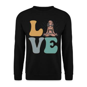Meditation Spiritual Yoga Female Woman - Unisex Sweatshirt - black - Front - Alina (178cm) & Michal (187cm)