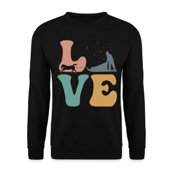 Mushing Sled Dog Sled Dog Handler - Unisex Sweatshirt - black - Front - Alina (178cm) & Michal (187cm)