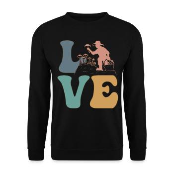 Chasse aux champignons, Chasseur de champignons, Mycologie - Sweat-shirt Unisexe - noir - Devant - Alina (178cm) & Michal (187cm)