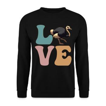 Oiseau d’autruche - Sweat-shirt Unisexe - noir - Devant - Alina (178cm) & Michal (187cm)