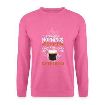 Guten Morgen mit Caffè Lungo - Unisex Pullover - Pink - Vorne