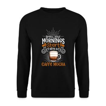 Bonjour avec caffè moka - Sweat-shirt Unisexe - noir - Devant - Alina (178cm) & Michal (187cm)