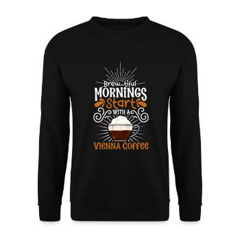 Good morning with Vienna Coffee - Unisex Sweatshirt - black - Front - Alina (178cm) & Michal (187cm)