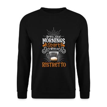 Good morning with Ristretto - Unisex Sweatshirt - black - Front - Alina (178cm) & Michal (187cm)