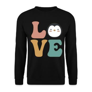 Cute Penguin Lover - Unisex Sweatshirt - black - Front - Alina (178cm) & Michal (187cm)