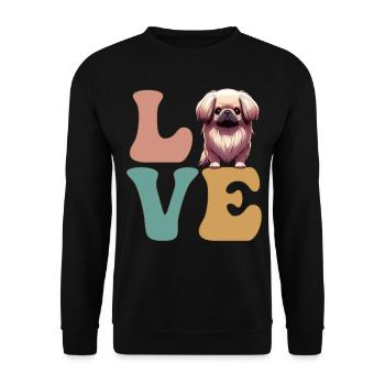 Pekinese Hundeliebhaber - Unisex Pullover - Schwarz - Vorne - Alina (178cm) & Michal (187cm)