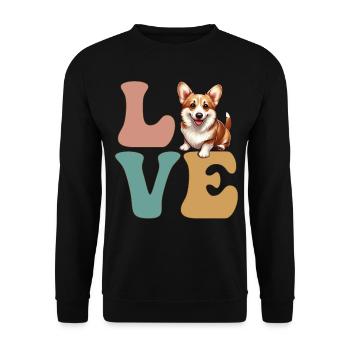 Pembroke Corgi Dog Lover - Unisex Sweatshirt - black - Front - Alina (178cm) & Michal (187cm)