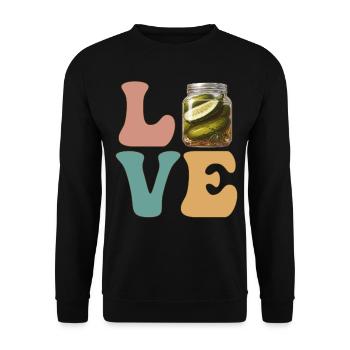 Cornichon, concombre, aneth - Sweat-shirt Unisexe - noir - Devant - Alina (178cm) & Michal (187cm)