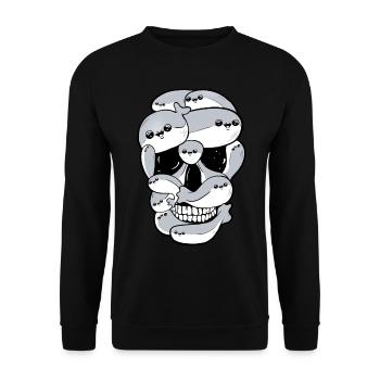 Sacabambaspis poisson Meme crâne - Sweat-shirt Unisexe - noir - Devant - Alina (178cm) & Michal (187cm)