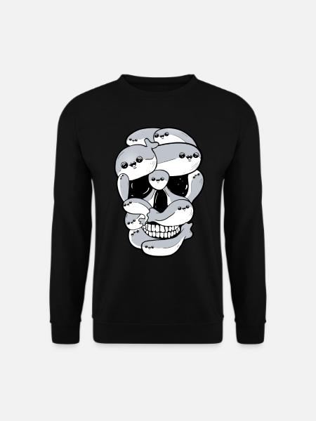 Sacabambaspis Fish Meme Skull - Unisex Sweatshirt - black