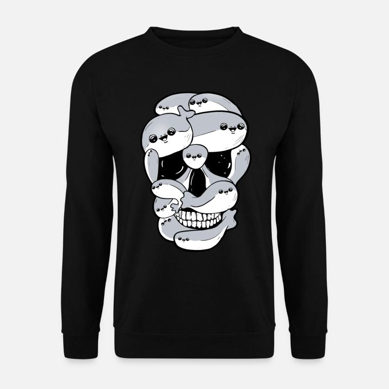 Sacabambaspis Fish Meme Skull - Unisex Sweatshirt - black