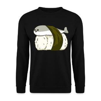 Sacabambaspis Poisson Meme Sushi Japonais - Sweat-shirt Unisexe - noir - Devant - Alina (178cm) & Michal (187cm)