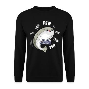 Sacabambaspis Fisch Meme Gamer Konsolenspiel - Unisex Pullover - Schwarz - Vorne - Alina (178cm) & Michal (187cm)