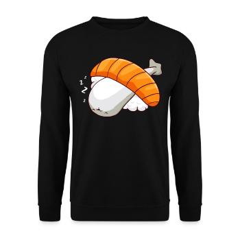 Sacabambaspis Fish Meme Japanese Sleeping Sush - Unisex Sweatshirt - black - Front - Alina (178cm) & Michal (187cm)