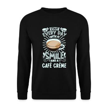 Smile with Café Crème - Unisex Sweatshirt - black - Front - Alina (178cm) & Michal (187cm)