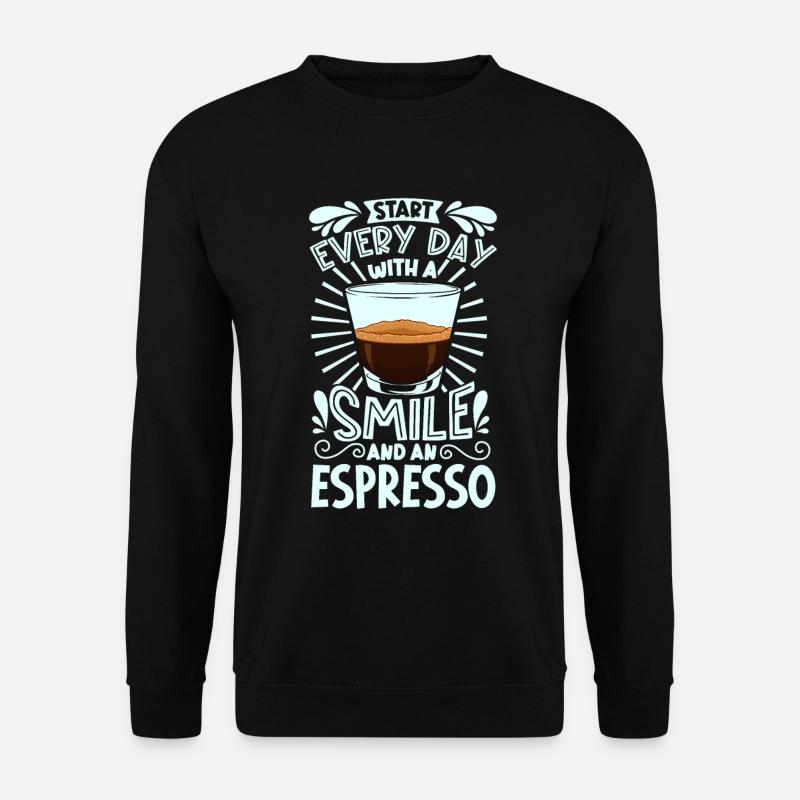 Lächeln mit Espresso - Unisex Pullover - Schwarz