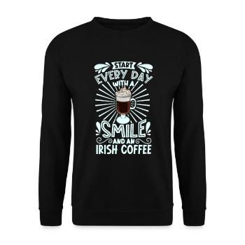 Souriez avec un café irlandais - Sweat-shirt Unisexe - noir - Devant - Alina (178cm) & Michal (187cm)