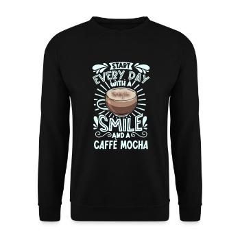 Souriez avec le caffè moka - Sweat-shirt Unisexe - noir - Devant - Alina (178cm) & Michal (187cm)