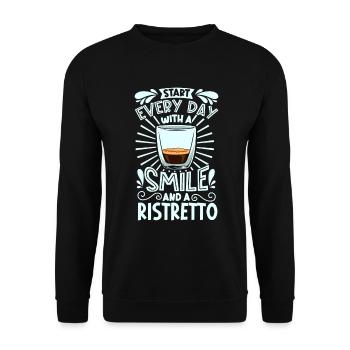 Souriez avec Ristretto - Sweat-shirt Unisexe - noir - Devant - Alina (178cm) & Michal (187cm)