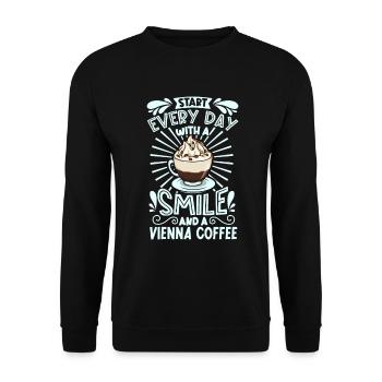 Souriez avec le café de Vienne - Sweat-shirt Unisexe - noir - Devant - Alina (178cm) & Michal (187cm)