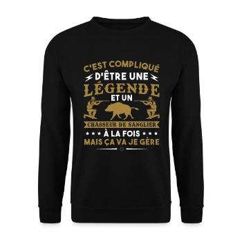 Compliqué D Etre Une Légende - Sweat-shirt Unisexe - noir - Devant - Alina (178cm) & Michal (187cm)
