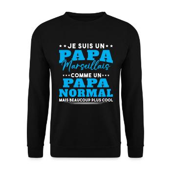Je suis un Papa Marseillais - Sweat-shirt Unisexe - noir - Devant - Alina (178cm) & Michal (187cm)