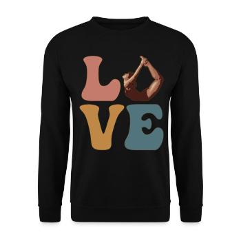 Pilates Yoga Stretching Girls Women - Unisex Sweatshirt - black - Front - Alina (178cm) & Michal (187cm)