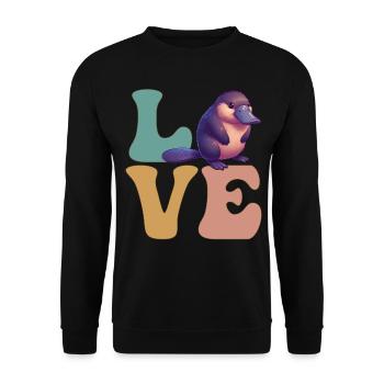 Cute platypus - Unisex Sweatshirt - black - Front - Alina (178cm) & Michal (187cm)