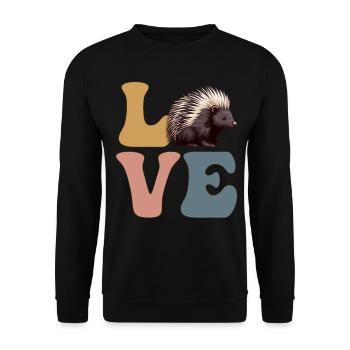 Porcupine Spine Animal - Unisex Sweatshirt - black - Front - Alina (178cm) & Michal (187cm)