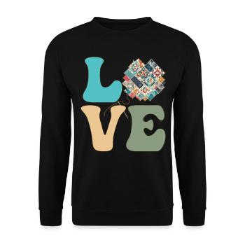 Quilten Quilter Nähen Stricken - Unisex Pullover - Schwarz - Vorne - Alina (178cm) & Michal (187cm)