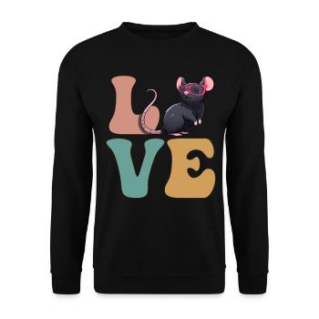 Souris rat mignonne - Sweat-shirt Unisexe - noir - Devant - Alina (178cm) & Michal (187cm)