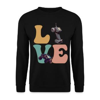 RC Auto Fernsteuerung Racing Racer - Unisex Pullover - Schwarz - Vorne - Alina (178cm) & Michal (187cm)