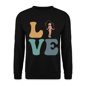 Rope Skipping Seilspringen Fitness - Unisex Pullover - Schwarz - Vorne - Alina (178cm) & Michal (187cm)