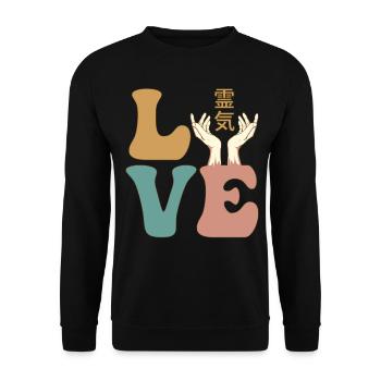 Reiki 霊気 Healer Healing - Unisex Sweatshirt - black - Front - Alina (178cm) & Michal (187cm)