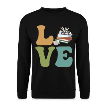 Readers Bookworm Bookworm Bookworm - Unisex Sweatshirt - black - Front - Alina (178cm) & Michal (187cm)