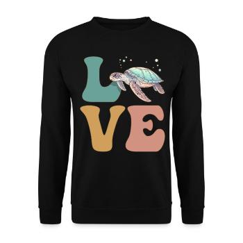 Sea Turtle Ocean - Unisex Sweatshirt - black - Front - Alina (178cm) & Michal (187cm)
