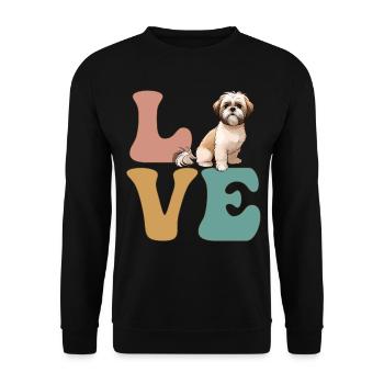 Shih Tzu Amoureux des chiens - Sweat-shirt Unisexe - noir - Devant - Alina (178cm) & Michal (187cm)