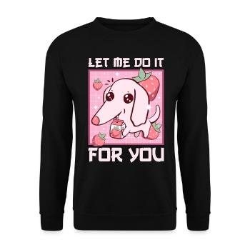 Kawaii Barzoi Dog Meme Lait à la fraise - Sweat-shirt Unisexe - noir - Devant - Alina (178cm) & Michal (187cm)