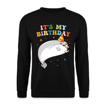 Sacabambaspis Fish Meme Birthday Party - Unisex Sweatshirt - black - Front - Alina (178cm) & Michal (187cm)