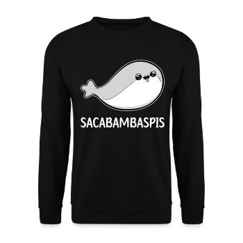 Sacabambaspis Fish Meme - Unisex Sweatshirt - black - Front - Alina (178cm) & Michal (187cm)