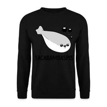 Sacabambaspis Fish Meme - Unisex Sweatshirt - black - Front - Alina (178cm) & Michal (187cm)