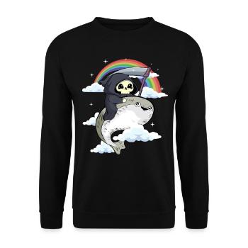 Sacabambaspi poisson Meme arc-en-ciel Grim Reaper - Sweat-shirt Unisexe - noir - Devant - Alina (178cm) & Michal (187cm)