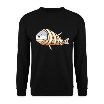 Sacabambaspis poisson Meme momie Halloween - Sweat-shirt Unisexe - noir - Devant - Alina (178cm) & Michal (187cm)