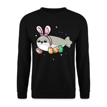 Sacabambaspis, Poisson, Meme, Lapin, Oeufs de Pâques - Sweat-shirt Unisexe - noir - Devant - Alina (178cm) & Michal (187cm)