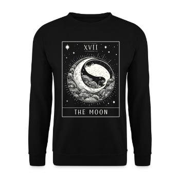 Sacabambaspis Fisch Meme Mond Tarotkarte - Unisex Pullover - Schwarz - Vorne - Alina (178cm) & Michal (187cm)