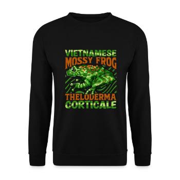 Vietnamesischer Moosfrosch - Unisex Pullover - Schwarz - Vorne - Alina (178cm) & Michal (187cm)